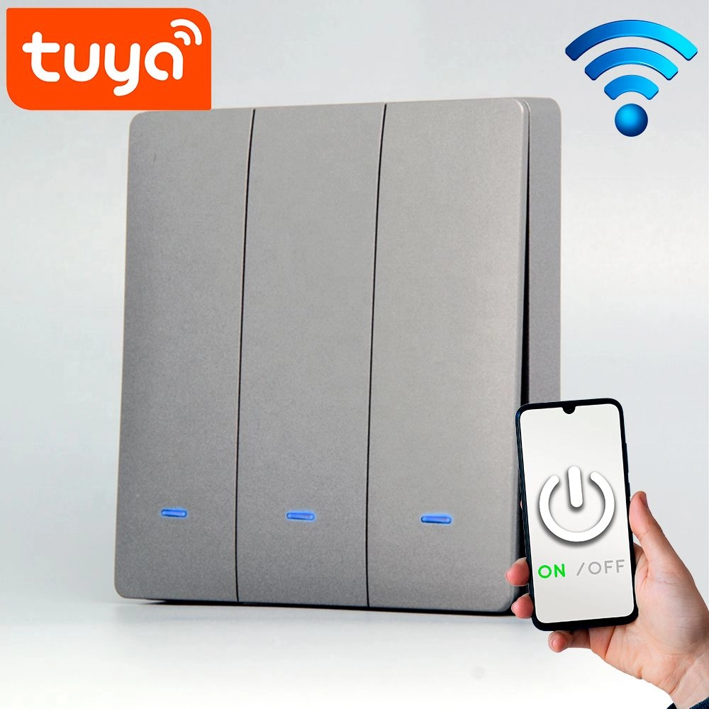 Wi-Fi выключатель Tuya серий (3 клавиши, без нуля) — Купить в WiseHome