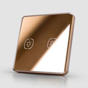 Сенсорный Zigbee выключатель Tuya (Зеркальное розовое золото, 2 клавиши)