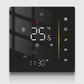Сенсорний Zigbee регулятор електричної теплої підлоги Moes чорний (Tuya smart)