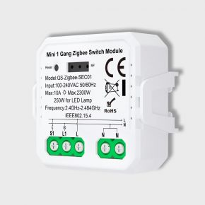 Одноканальне Zigbee реле Tuya (QS-Zigbee-SEC01)