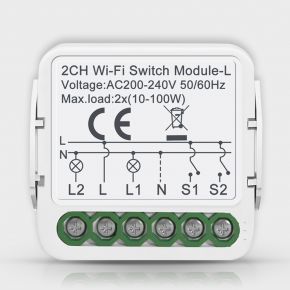 Двухканальное WiFi  реле Tuya
